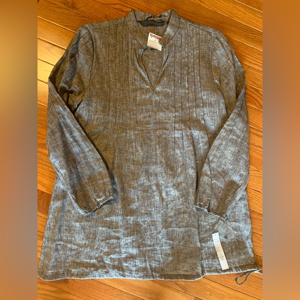 Women’s size medium linen Long-Sleeve Tunic Top swing Tropez west J